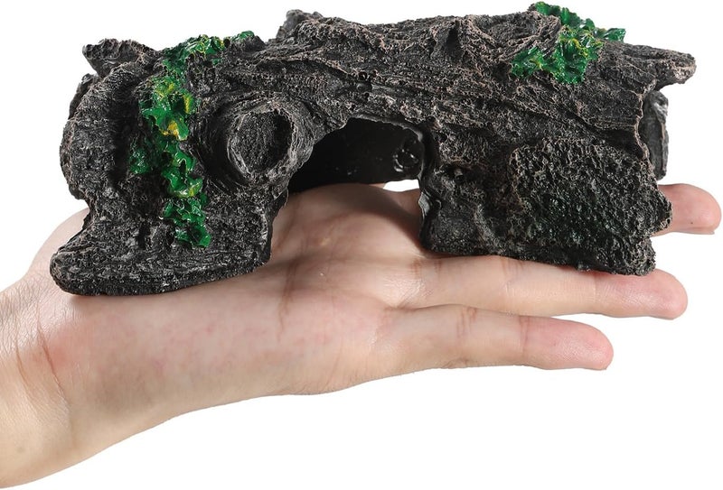 IBWell Aquarium Wood Fish Tank Decorations，Resin Fake Logs Terrarium DÉCor, Reptile Hide Aquarium Hideout for Fish Cave, Small Turtles, to 20 Gallon Tank - Image 3